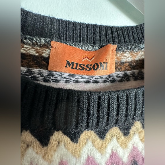 Missoni Wool Short Sleeve Crewneck Zig Zig  Pullover Sweater Size 40/US 4 - Picture 11 of 17